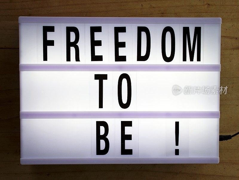 Freedom To Be in Modern Light Box Trend